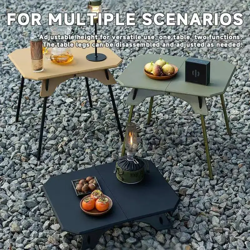 Outdoor Camping Table Ultralight Dual Purpose Table Portable Adjustable Folding Table for Camping Picnic BBQ Fishing