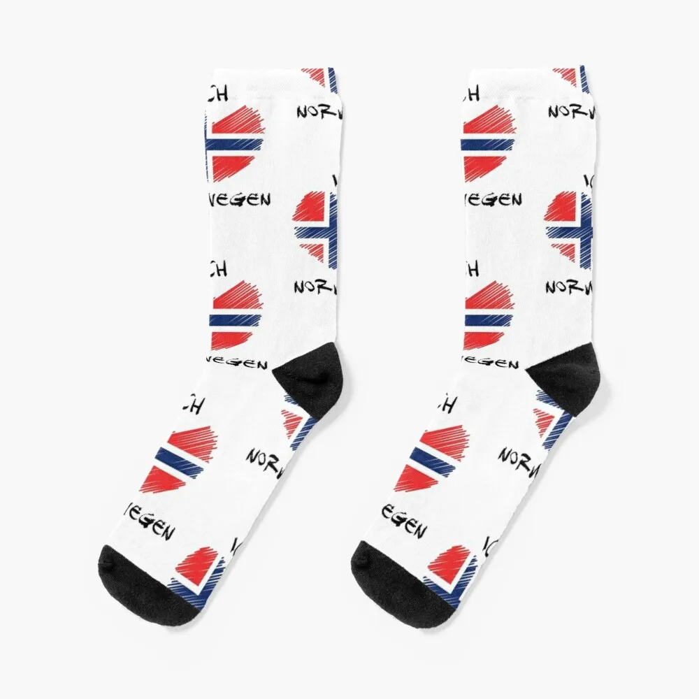 I love Norway, perfect gift for the norwegian patriot Socks Warm Socks For Men 100 norwegian photographers