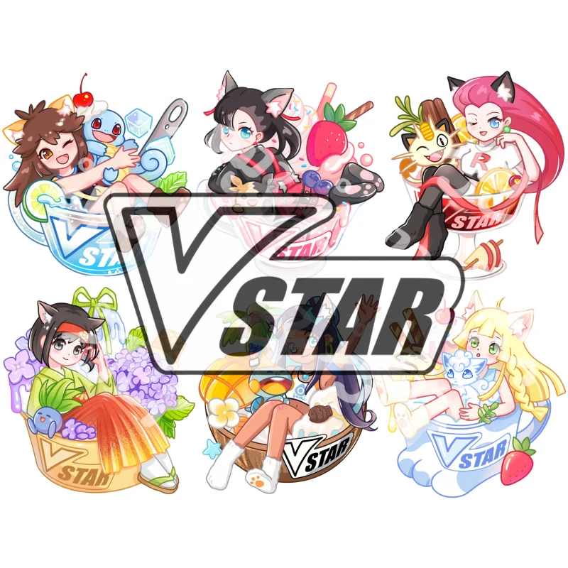 

Реквизит для игры в карты Pokemon PTCG ACG DIY VSTAR тарелка с индикатором персонажи Аниме игры тренировочные персонажи для девочек Лилли несса Эрика Джесси зеленая