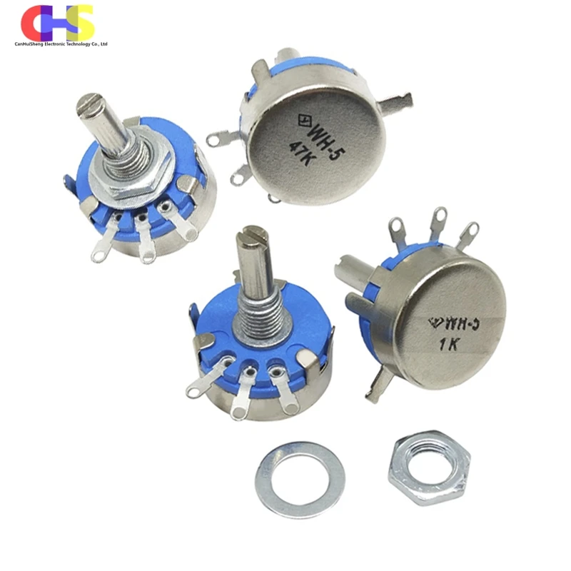 1pcs WH5-1A Carbon Film Potentiometer 470R 1K 1K5 2K2 4K7 10K 22K 47K 100K 220K 470K 1M multiturn potentiometer linear potentiometer rotary potentiometer potentiometer kit trimmer potentiometer adjustable resistor potentiometer knobs electronic components