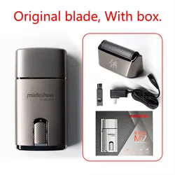 Madeshow Professional Men's Electric Beard Trimmer and Hair Clipper with Metal Body - AU Plug (M7 BW blade box)
