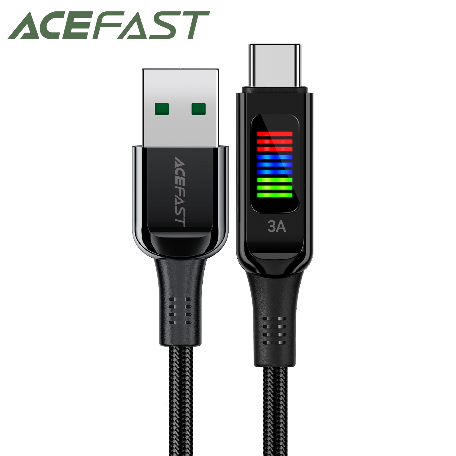 ACEFAST C7-04 USB A to Type C 3A Phone Cable For Samsung Galaxy S24/23/22 Ultra 60W Fast Charging Cord Support Data Transmission