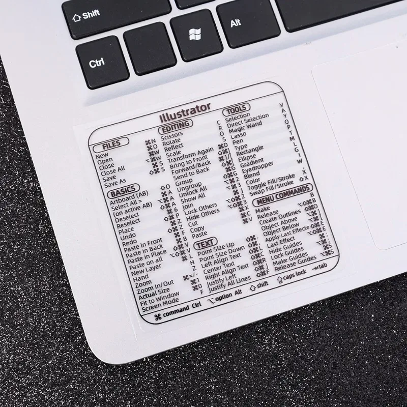 Reference Keyboard Shortcut Sticker Adhesive for PC Laptop Desktop for Apple Mac Chromebook Window Photoshop for keyboard stickers,shortcut stickers