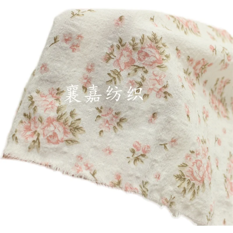 140x50cm 얇은 면 혼합 직물, 부드럽고 통기성이 좋은 작은 꽃무늬 아동복 천 만들기