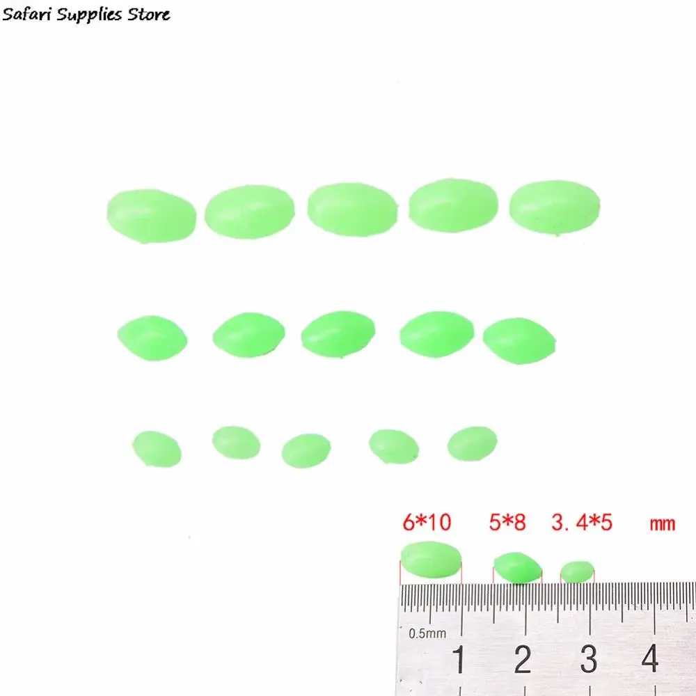 

100 шт. зеленые большие жесткие резиновые рандомные бусины Lumo светящиеся бобы Sabiki Snapper Rig 5 мм/8 мм/10 мм