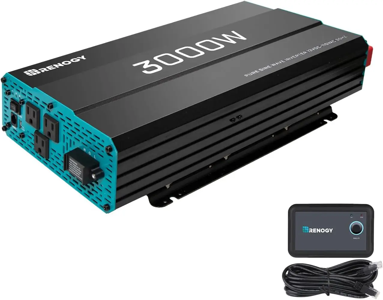 

3000W Pure Sine Wave Inverter 12V DC to 120V AC Converter for Home, Off-Grid Solar Power Inverter with Built-in 5V/2.1A USB