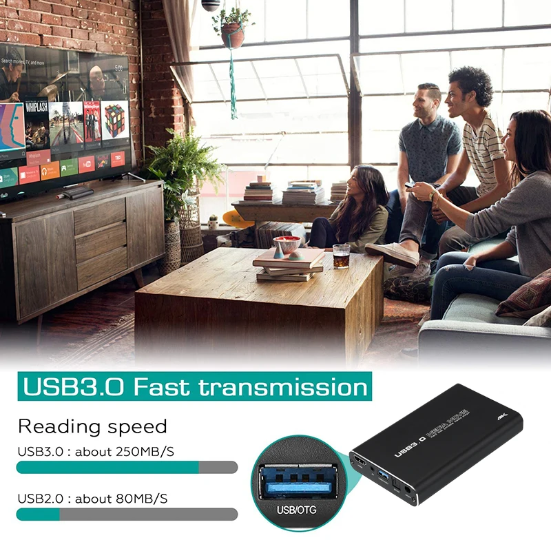 Media Player 4K USB3.0 HDD Media Player Full HD H.265 Media Player Center with Auto Play For USB OTG SD AV TV AVI RMVB RM PPT SPDIF USB Hard
