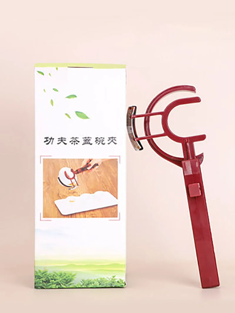 Portable Gaiwan Lid Clip Heat Insulation Tea Kettle Cover Fork with PVC Handle Tea Tools for Kung Fu Service Ceremony Accessory