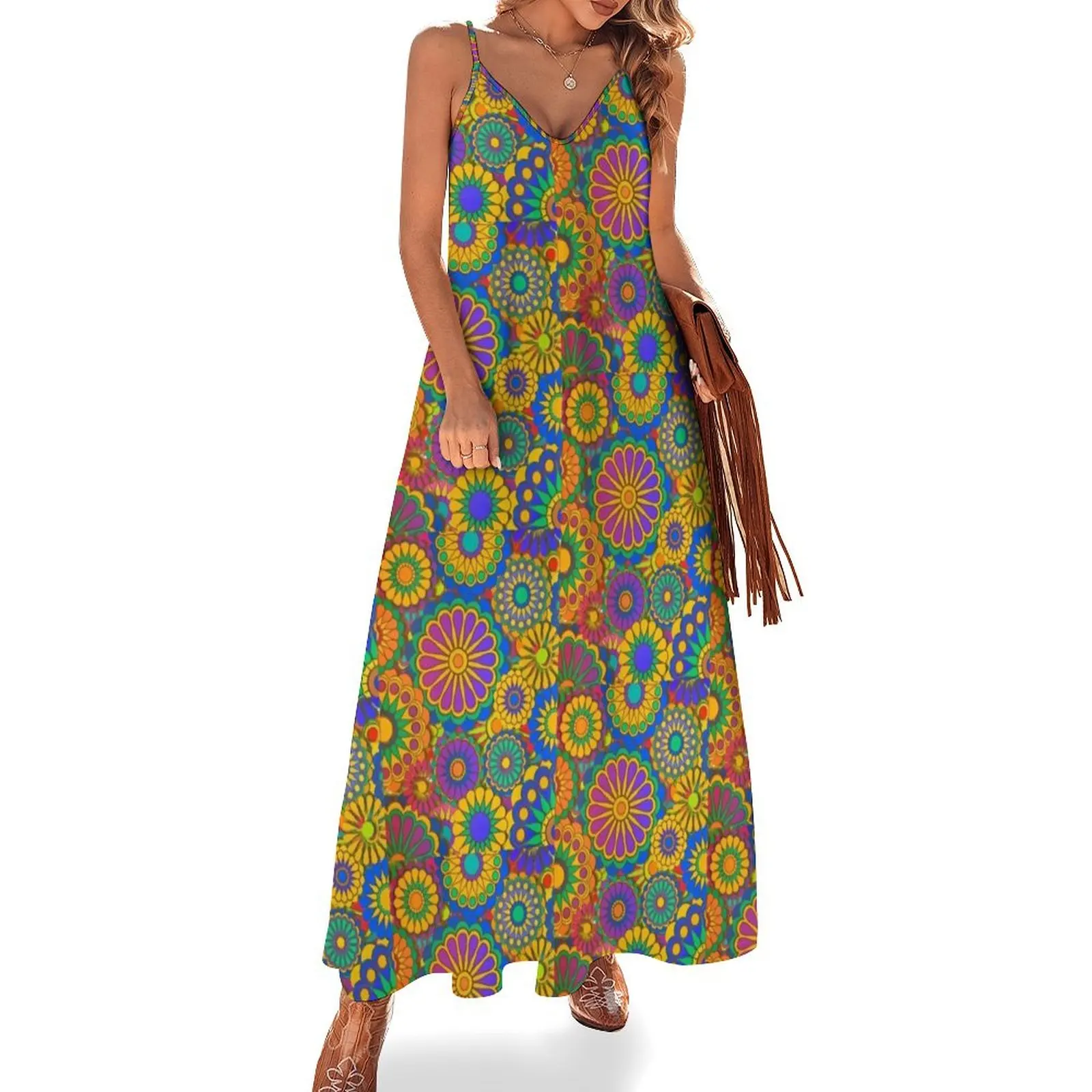 

Psychadelic Hippie Flower Power Design Sleeveless Dress women dresses Clothing