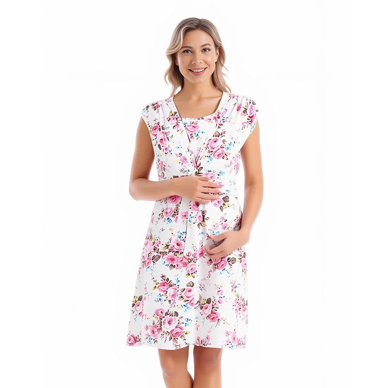 Breastfeeding Dress for Postpartum Women Sleeveless Maternity Clothes Beach Knee-Length Pregnant Women Dress Wear Summer 14 S956ab3699a3445448fb2ff7226faf5b0N