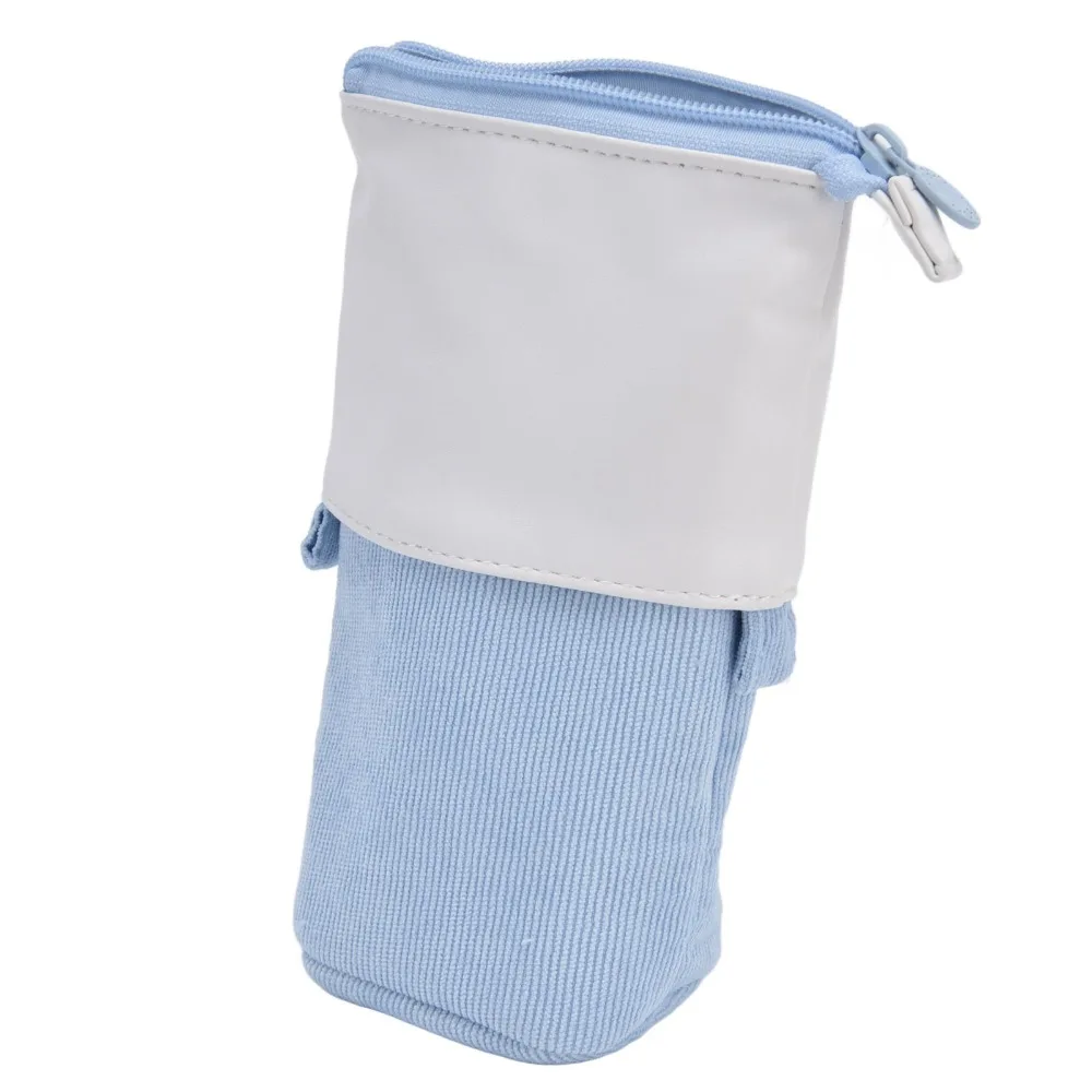 Astuccio Telescopico in Corduroy PU con Altezza Regolabile, Chiusura a Cerniera, Borsa Multifunzionale - immagine 5