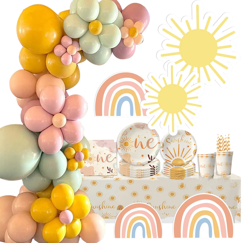 

Two Groovy Party Decorations Daisy Birthday Balloon Garland First Birthday Supplies Girls Sunshine Themed Party Decor