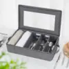 Flatware Utensil Storage Case, Silverware Storage Box Chest with Adjustable Dividers, Cutlery Storage Holder with Zipper Lid for 6