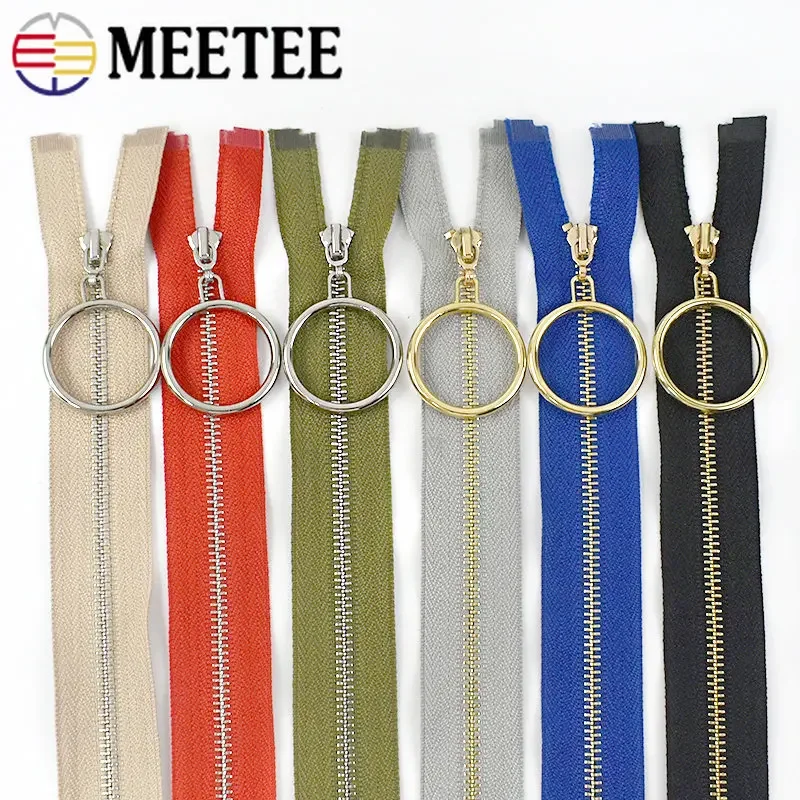 

2/4Pcs 3# Metal Zippers for Sewing 40-70cm Open-end Zip Closure Bags Jacket Decor Zipper Repair Kit DIY Clothing Accessories