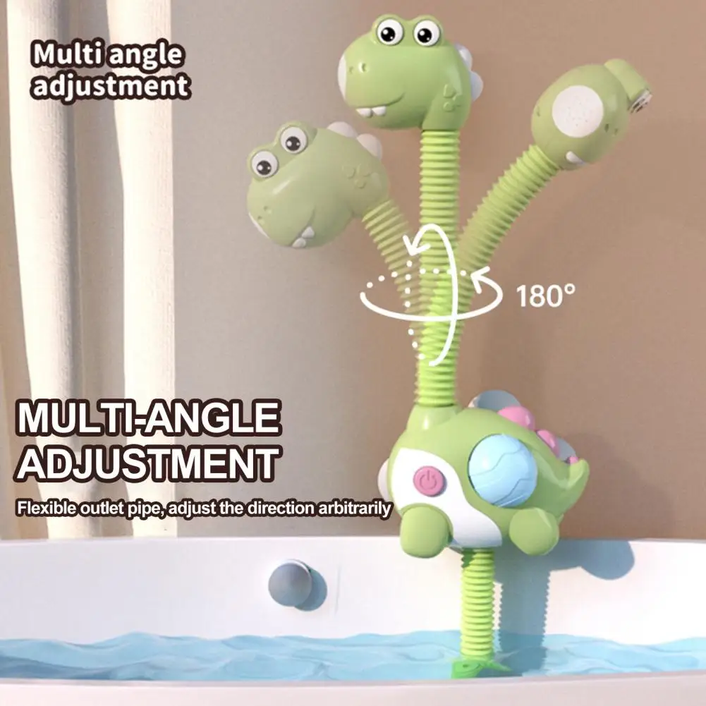 

Toddlers Bath Toy Electric Baby Bath Toy with Adjustable Shower Head Cute Dinosaur Shape Interesting Eyes Water for Toddlers
