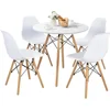 Modern 31.5" D Dining Table & 4 Dining Chairs with Solid Wood Legs, Dinette Table Set for Small Spaces Dining Room Restaurant 6