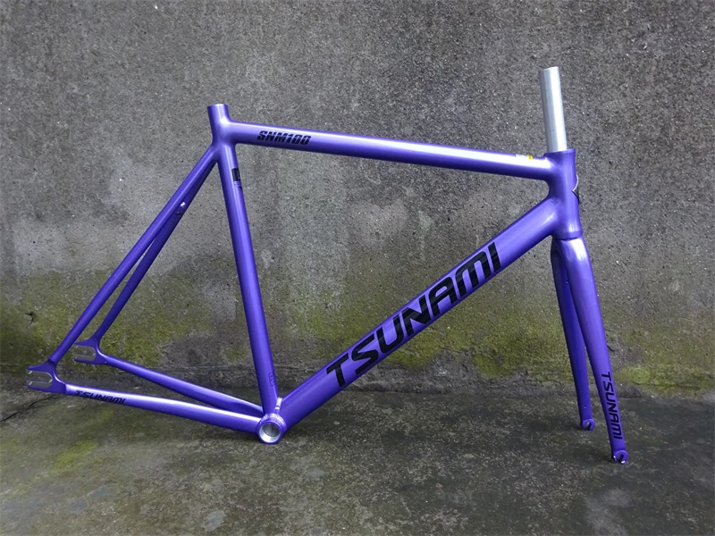 Bicycle Frame Bicycle Parts TSUNAMI SNM100 Frameset Fixed Gear 700c Aluminum Frame and Fork 49cm 52cm 55cm 58cm Single Speed