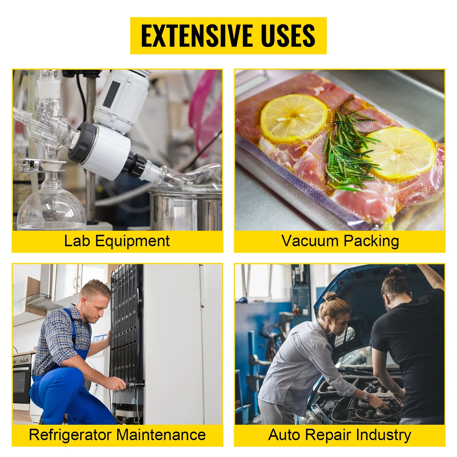 Vacuum pump in use during HVAC servicing