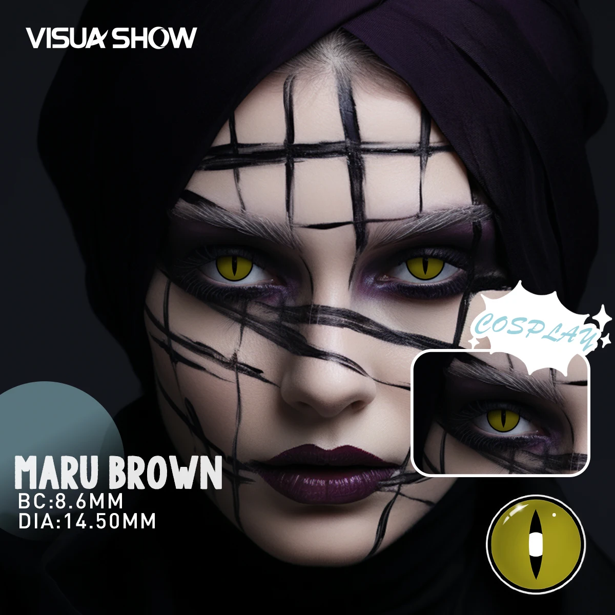 

VISUASHOW New Arrival Cosplay Color Contact Lenses Anime Accessories Cat Eye Cosplay Colored Contact Lenses Halloween Lens Party