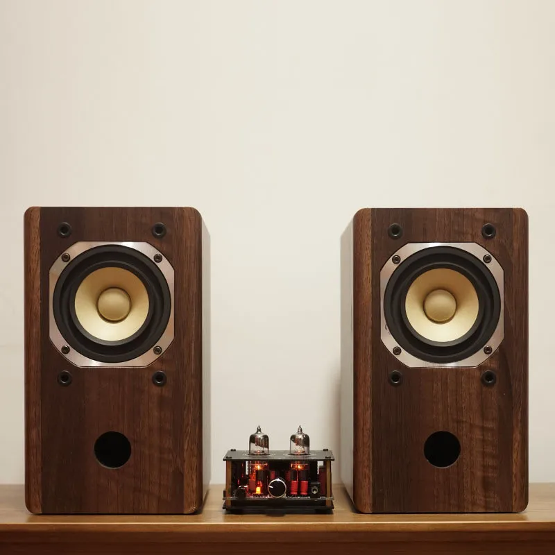 New toxic human voice hifi fever level 4-inch full frequency speaker wooden passive sound desktop machine bookshelf speaker