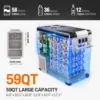 12 Volt Refrigerator, 59QT(55L) Electric Cooler, 12V Fridge APP Control, 12V Cooler -4℉~68℉, Portable Freezer 12/24V DC 110-240V 2