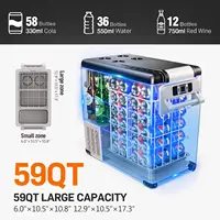 12 Volt Refrigerator, 59QT(55L) Electric Cooler, 12V Fridge APP Control, 12V Cooler -4℉~68℉, Portable Freezer 12/24V DC 110-240V 2