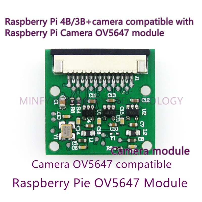 5 Pz/Lotto Rpi-Camera-C Raspberry Pi 4B/3B + Fotocamera Compatibile Con Modulo Raspberry Pi Camera Ov5647
