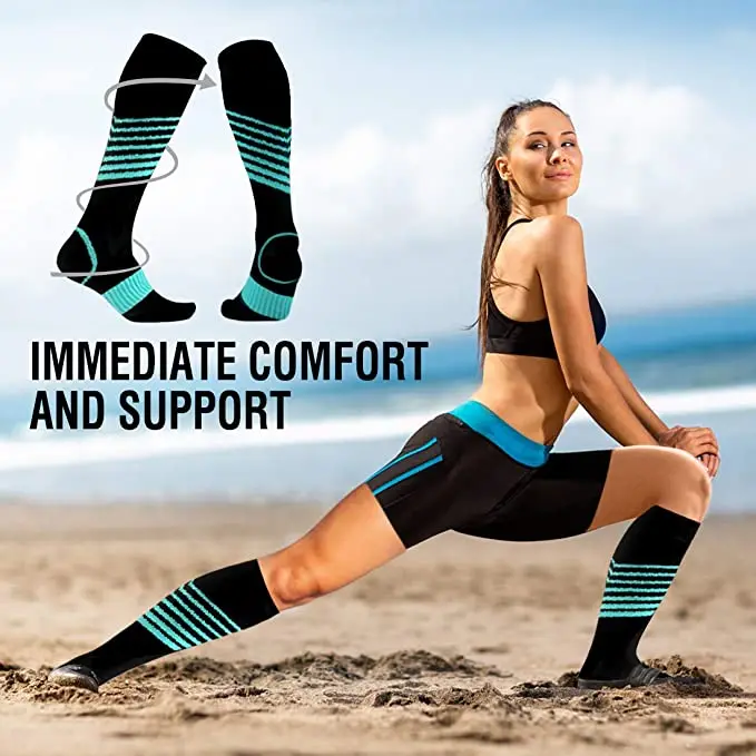 Männer Laufen Kompression Socken Strümpfe 20-30mmhg Sportsocken für Marathon Radfahren Fußball Atmungsaktive Erwachsene Sportsocken YS023 – Detail 7