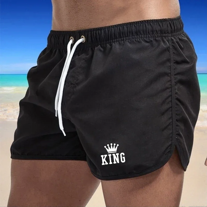 For Vacation Surfing 2026 Summer Men's Swim Trunks Quick Dry Breathable Beach Men Shorts Elastic Waist Drawstring Board Shorts