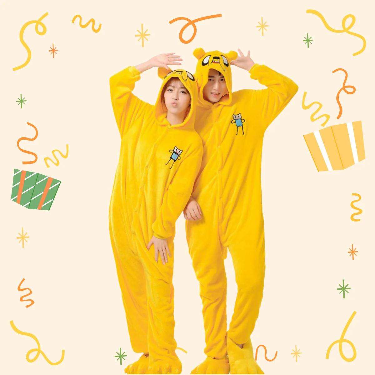 

Long Sleeve Cartoon Onesies Adult One-Piece Pajamas Jumpsuit Sleepwear Thicken Kigurumi Adult Coupleclothing Homewear Loungewear