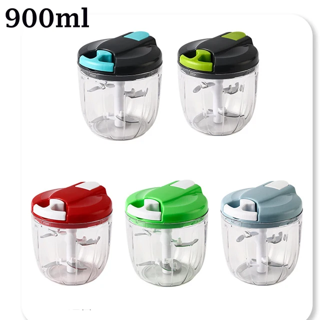 520ml/900ml Manual Food Processor Vegetable Chopper Hand Pull