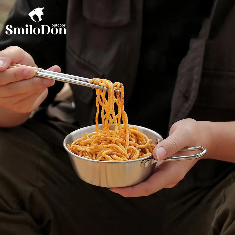 

SmiloDon 380ml Outdoor Camping Stainless Steel Sierra Bowl Cup Picnic Tableware Cookware BBQ Hiking Bowls Backpacking Tourism