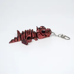 Gradient Tyrannosaurus Rex Action Figure with Rotatable Joints and Keychain (Red)