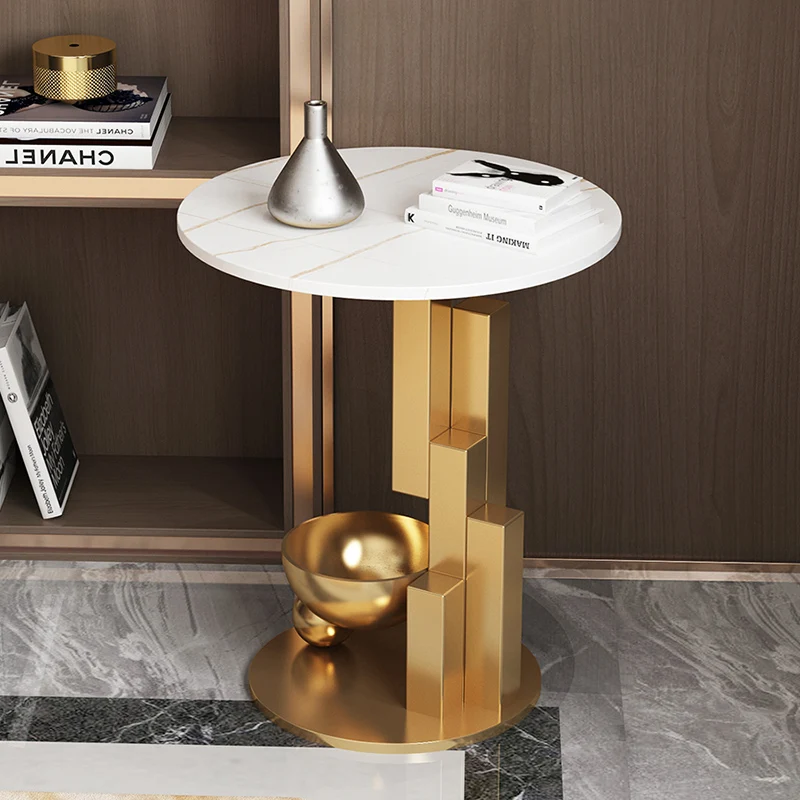 

Роскошные мраморные журнальные столики, круглые белые маленькие Прикроватные журнальные столики, туалетные столики, журнальные столики