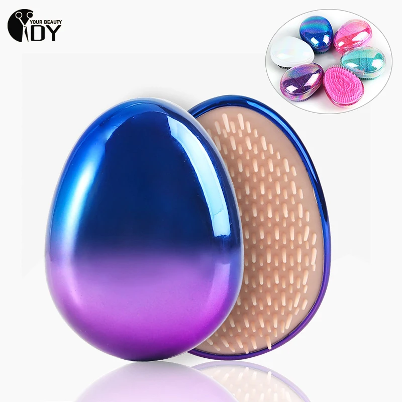 Mini Egg Shape Glitter Straight Hair Brush Anti-knotting Hair Smoothing Combs Soft Hairbrush Hairdressing Combs Travel Access