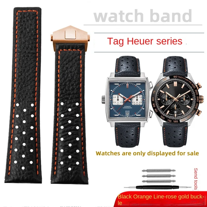 Premium 22mm Breathable Cowhide Leather Men's Watch Strap