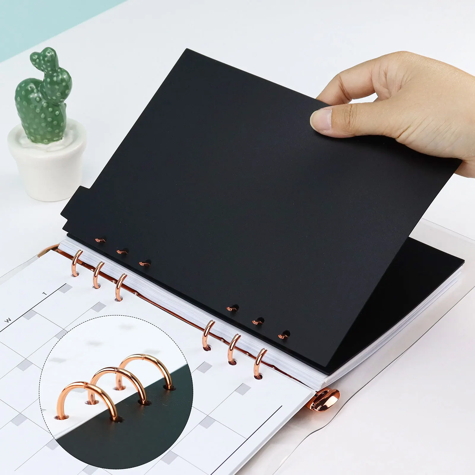 A5 Schwarz Rosa Index Teiler Niedlich 6 Löcher Für Binder Planer Notebook Schreibwaren Notebook Papier Teiler Zubehör