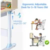 Bookshelf Hutch Multi Function with Chair Drafting Table Computer Station Built-in  Wood Adjustable Height Kids Study Desk 5