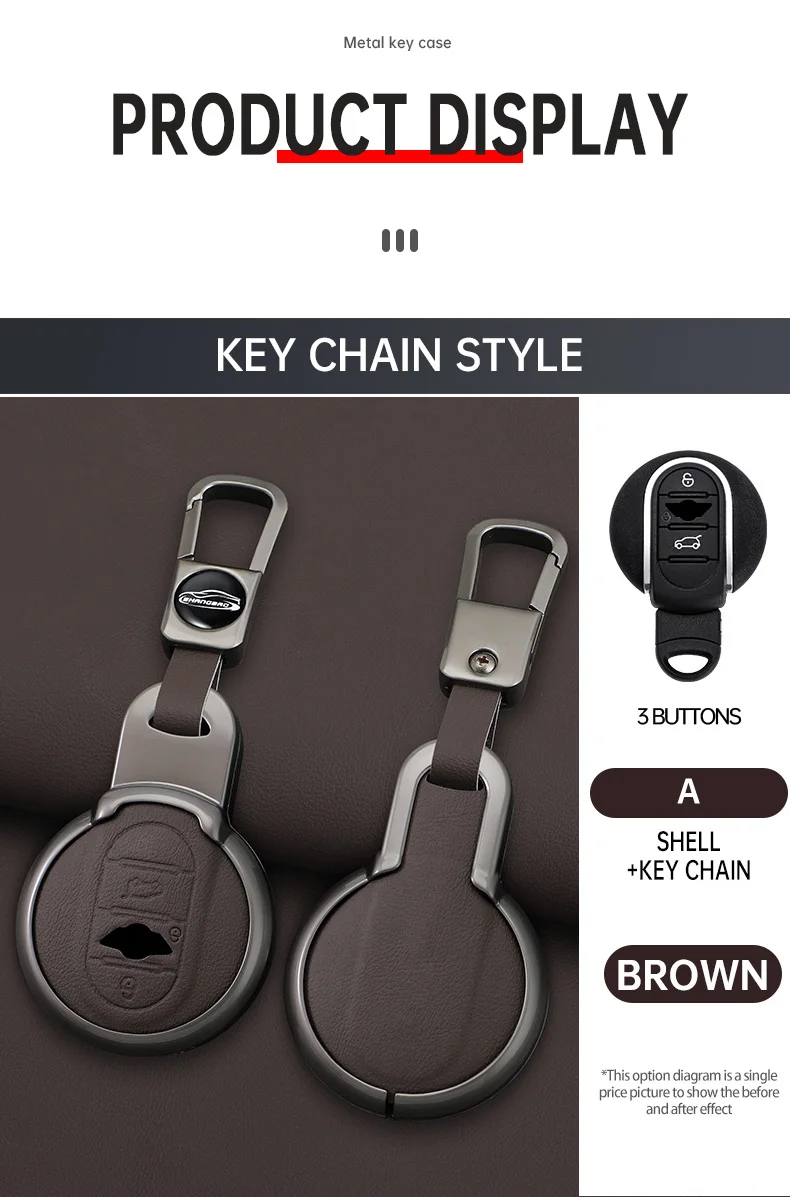Auto Zink legierung Leder Schlüssel etui Halter Abdeckung für BMW Mini Cooper ein Spaß f54 f55 f56 r56 r57 r58 r59 r60 r61 Autozubehör – Detail 10