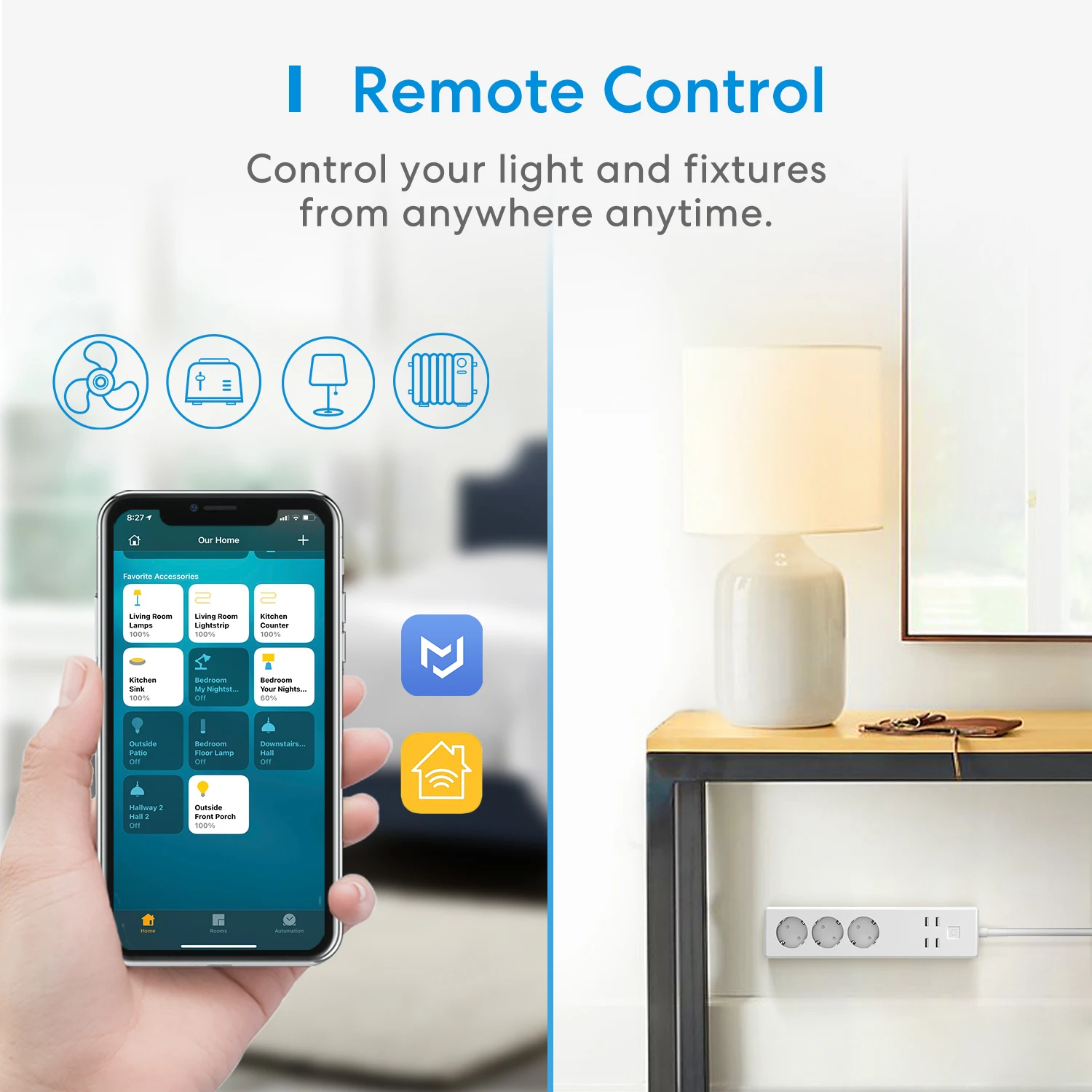 Homekit-Multiprise WiFi avec 4 ports USB et 3 prises, protection contre les  surtensions intelligentes, prise multi-prises avec Alexa Google Home, prise  UE, États-Unis, Royaume-Uni