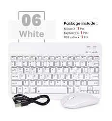 Multilingual Portable 10 - Inch Wireless Keyboard and Mouse Set - Russian (WHITE)