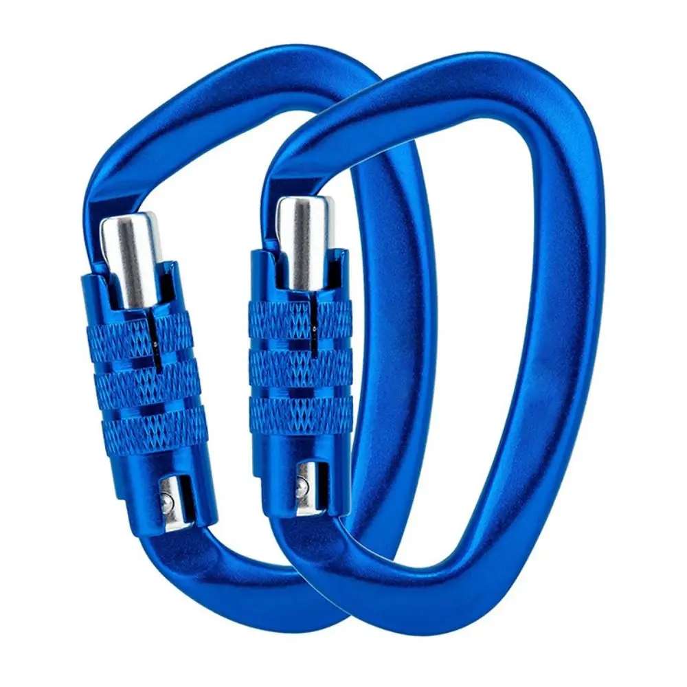 12KN Professional Safety Carabiner Aluminum Multicolors Climbing Security Lock D Shape Key Hooks