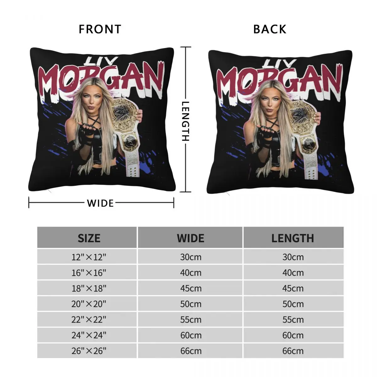 Liv Morgan Square Pillowcase Pillow Cover Cushion Zip Decorative Comfort Throw Pillow for Home Bedroom 2