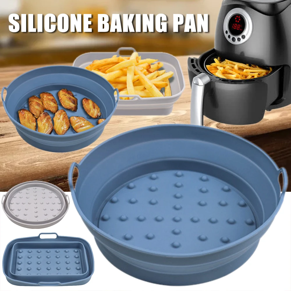 

Air Fryer Mat Silicone Air Fryer Oven Baking Silicone Bakeware Tray Fried Chicken Basket Round Replace Grill Pan Accessories