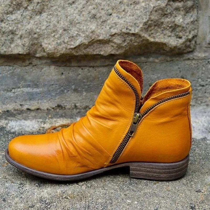 Women Ankle Boots Zip Female Shoes for Women Retro Short Boots