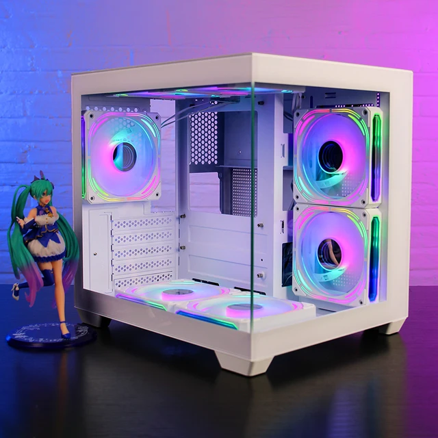 Darkflash C275P PC Case Sea View Room Gaming Computer Desktop M-ATX Motherboard Double-Sided Tempered Glass PC Gamer Cabinet 6