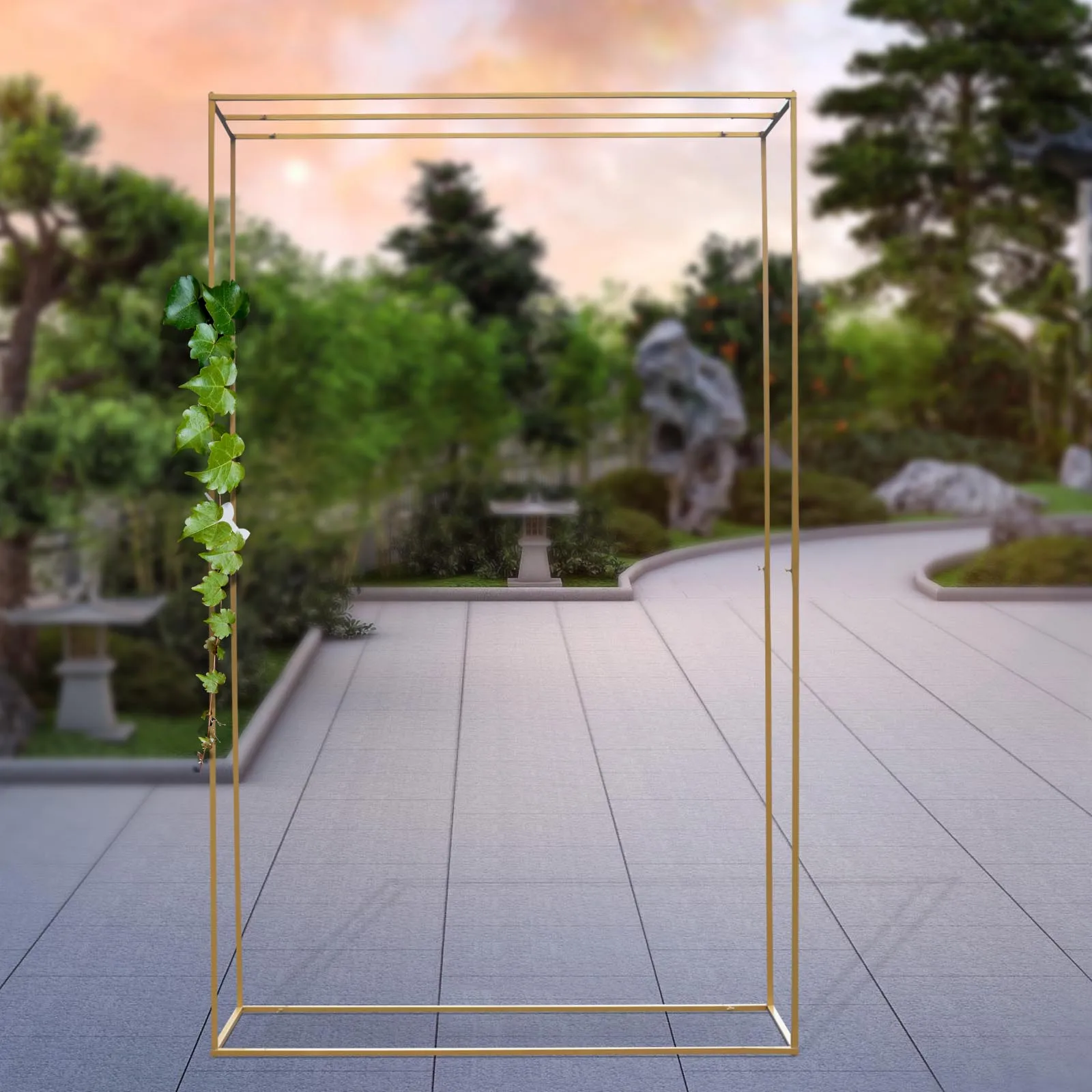 Metal Wedding Arch Rectangle Backdrop Stand Balloon Flower DLY Decor Frame For Wedding Party Gathering