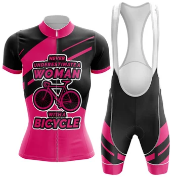 Women's Cycling Jersey Set 2025 Summer Breathable Short Sleeve Mountain Bike Clothes Summer Anti-UV Women Pink Cycling Clothing 1