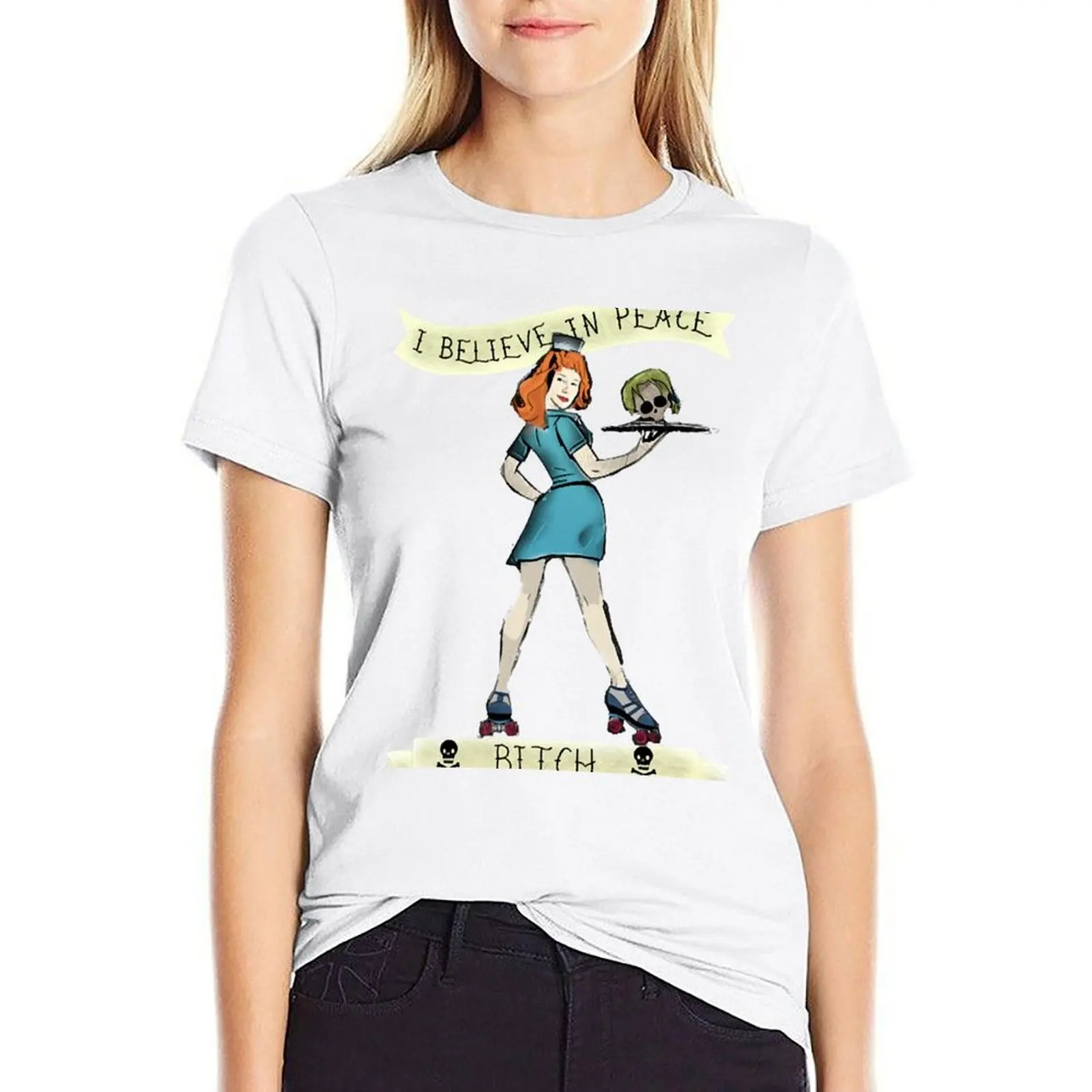 

TheWaitress T-shirt vintage clothes Short sleeve tee Woman fashion