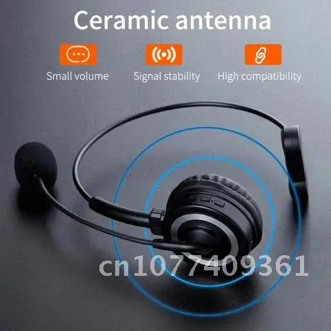 

Bluetooth-compatible Call Center Headset Hands-free Wireless Headphones With Mic Noise Cancelling Skype for Call Center 17h Talk